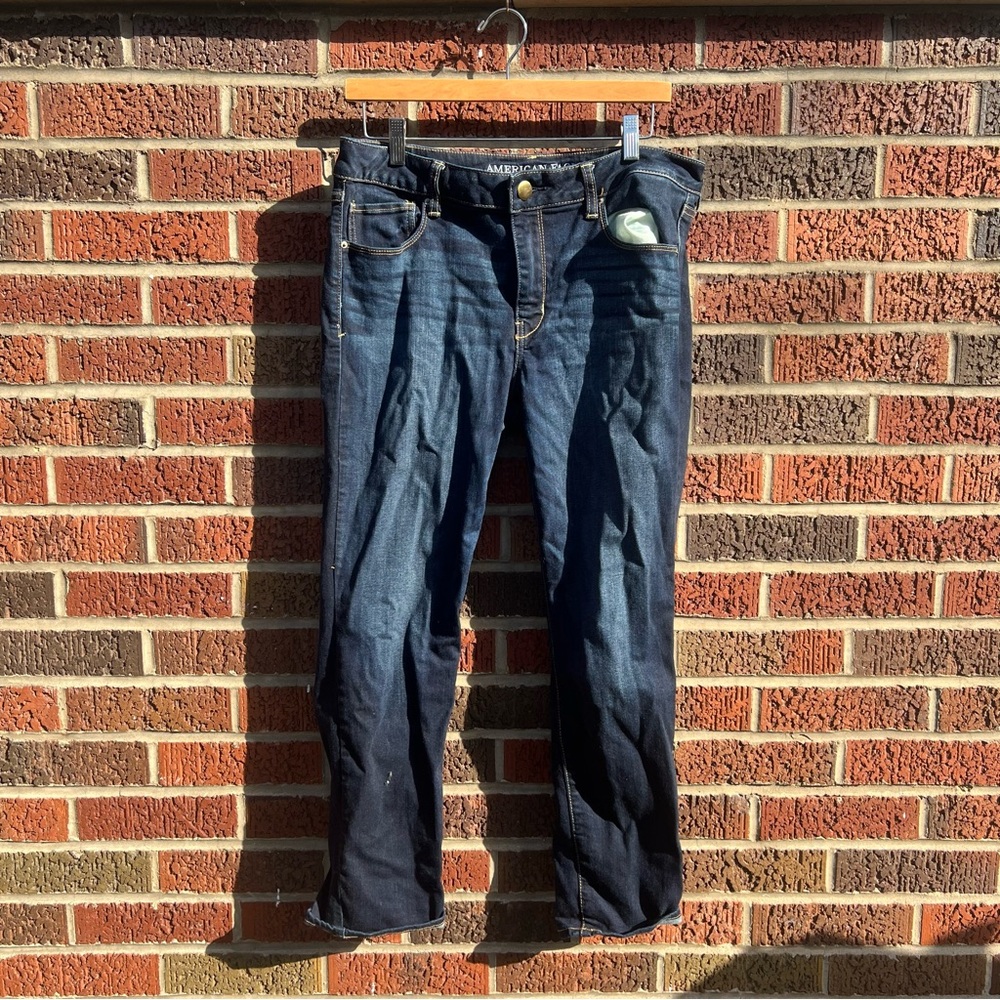 American Eagle Outfitters Dark Navy Blue Mid Rise Skinny Jeans